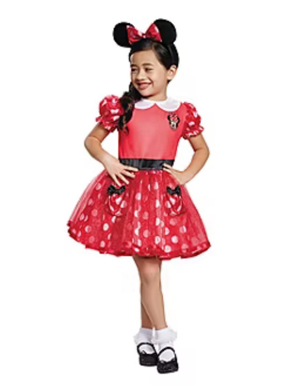Disney Minnie Mouse Red and Black Girls Costume with Polka-Dot Skirt